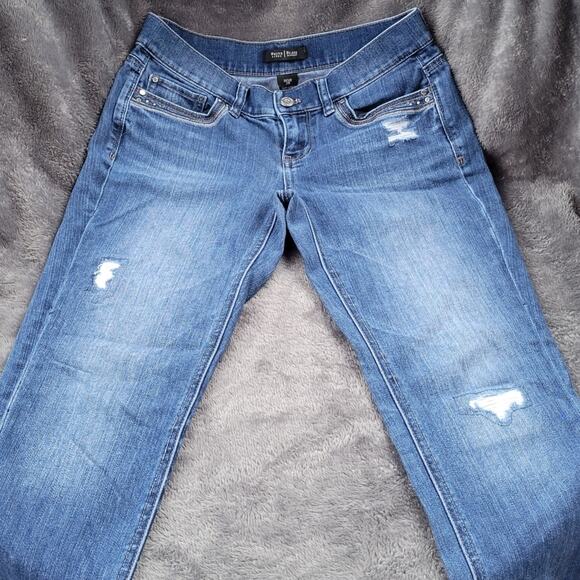 White House Black Market WHBM Distressed Embellished Skinny Jeans Womens 2 - Picture 2 of 5